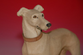 antique doll dog * papier mâché greyhound candybox * Germany at 1890