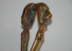 uralter Jugendstil Bronze Hand Nußknacker mit Hundekopf * um 1900/1910