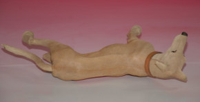 antique doll dog * papier mâché greyhound candybox * Germany at 1890