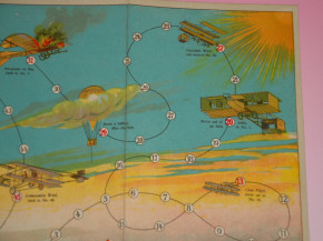 uraltes Kinderspiel * Eine Reise mit den Aeroplan * Spear & Söhne Nürnberg um 1905