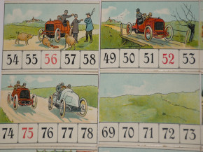 uraltes Dorndorf Kinderspiel - Automobilspiel * Teuf Teuf No. 337 * Litho´s. um 1905