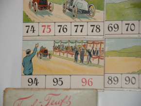 uraltes Dorndorf Kinderspiel - Automobilspiel * Teuf Teuf No. 337 * Litho´s. um 1905