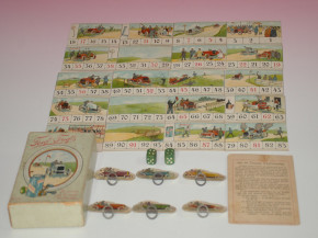 uraltes Dorndorf Kinderspiel - Automobilspiel * Teuf Teuf No. 337 * Litho´s. um 1905