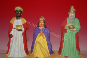 5 large antique nativity figures * 3 sacred kings, ox & donkey * at 1880