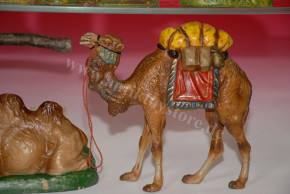 antique large pyramid nativity figures made of paper mache * 12 parts * at 1900