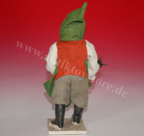 uralte Pappmaché Figur * Zwerg - Santa Helfer * Erzgebirge um 1900/1920