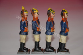 Erzgebirge 4 pieces Kalkofen figures * Prussian soldiers * Olbernhau around 1900/1910