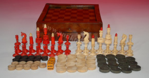 antique game magazine with chess pieces from leg & game board * rarely at 1850/1860