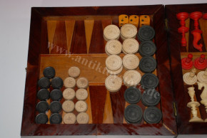 antique game magazine with chess pieces from leg & game board * rarely at 1850/1860