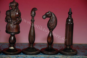 antique Biedermeier chess set in box * rare at 1840/1850