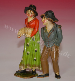 2 uralte Oberammergauer Figuren * Krippenfiguren um 1850/1860