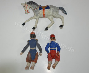 Papier-mâché toy * 2 French soldiers and horse * at 1890