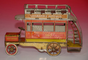 Lehmanns Bus No. 590 with spring winding * lithographed tin * from 1907