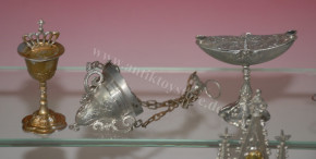 antique dollhouse miniature altar pewter accessories * 10 parts handpainted * at 1900