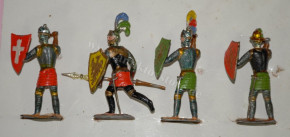 Heyde G. Dresden Zinnfiguren * 12 kämpfende Ritter * 4,8 cm Figuren vor 1900