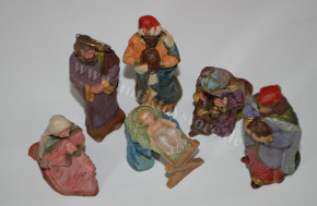 Pfeiffer Wien * 6 antique nativity figures * at 1900