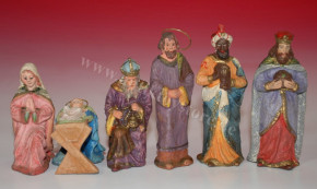 Pfeiffer Wien * 6 antique nativity figures * at 1900