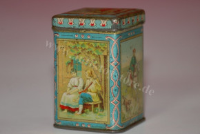 antique miniature shop tin can * with Russian motifs at 1900