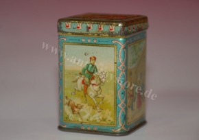 antique miniature shop tin can * with Russian motifs at 1900