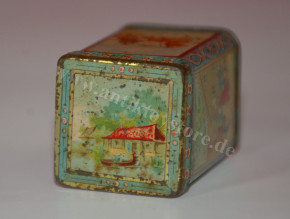 antique miniature shop tin can * with Russian motifs at 1900