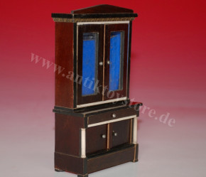 Boule dollhouse furniture Top cabinet with glass doors * Germany at 1860/1870