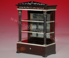 Biedermeier dollhouse open mirrored column display case * Germany c. 1860/1870