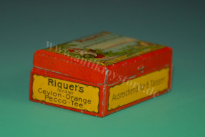 antique miniature Riquet's shop tin can * Ceylon tea * Leipzig at 1900