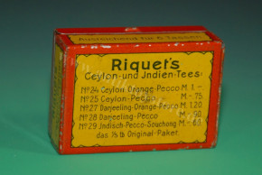 antique miniature Riquet's shop tin can * Ceylon tea * Leipzig at 1900