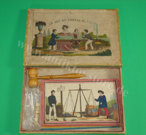 uraltes Biedermeier Glocke & Hammer Spiel * handcolorierte Litho. * Frankreich 1839