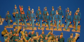 uralte Aufstellfiguren "Henriks Armee" gr. Ereigniskasten mit 254 Figuren * um 1865