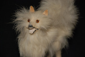 antique puppet dog Spitz * real fur with glass eyes * at 1900/1920