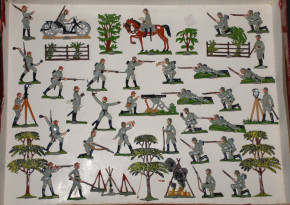 antique Spenkuch tin figures * maneuver no. 1140/11 * 40 parts of the Reichswehr * 1920s