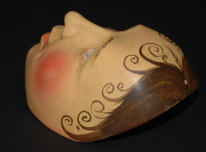 uralte Oberammergauer Holz Gesichtsmaske * um 1850/1860