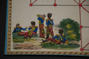 antique military game * Siege of a star castle with 26 wooden figures * 1820/1840