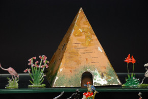 Allgeyer Zinnfiguren * Orientalische Maurische Raubkatzen Jagd mit Pyramide * vor 1900