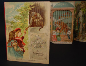 antique picture book * In the zoological garden * Publisher Schreiber in Esslingen at 1900