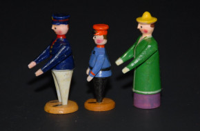 Erzgebirge 3 Stück Miniatur Nasenfiguren * L. Hiemann * Seiffen 20er Jahre