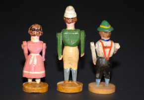 Erzgebirge Miniaturen * 3 Figuren mit beweglichen Armen * um 1900/1920