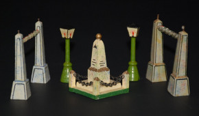 Erzgebirge miniatures for park scene incl. Memorial * 5 parts * Seiffen 1920s