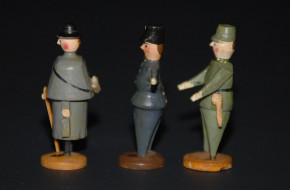 Erzgebirge 3 pieces of nose figures * L. Hiemann * Seiffen 1920s