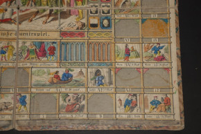 uralter Spielplan * Das große Ritter Turnierspiel * litho. handcolor. von 1862