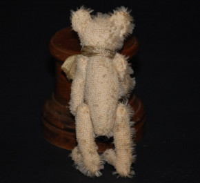 uralter weißer Miniatur Steiff Teddybär mit Knopfaugen * Höhe 9 cm * um 1910