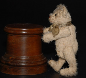 uralter weißer Miniatur Steiff Teddybär mit Knopfaugen * Höhe 9 cm * um 1910