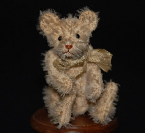 uralter weißer Miniatur Steiff Teddybär mit Knopfaugen * Höhe 9 cm * um 1910