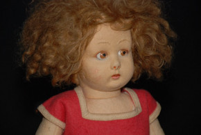LENCI felt doll Struwwelliese in original clothing * Height 12.6 inch * Italy 20s / 30s