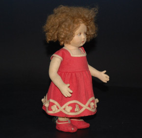 LENCI felt doll Struwwelliese in original clothing * Height 12.6 inch * Italy 20s / 30s