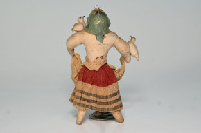 uralter seltener Christbaumschmuck * Wattefigur Aschenbrödel * um 1900