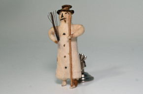 uralter seltener Christbaumschmuck * Wattefigur Schneemann * um 1900