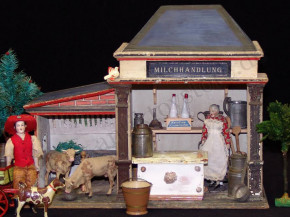 antique Christian Hacker milk shop & accessories * at 1880-1890