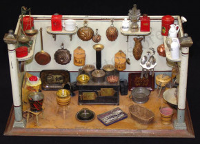 antique MÄRKLIN metal kitchen with accessories * at 1890-1895